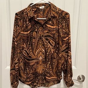 H&M womens paisley button down
